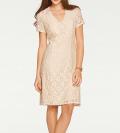 Designer-Spitzenkleid champagner