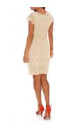 Designer-Spitzenkleid creme