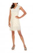 Designer-Spitzenkleid ecru