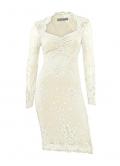 Designer-Spitzenkleid ecru Gr. 42