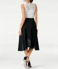 Designer-Spitzenkleid ecru-schwarz