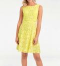 Designer-Spitzenkleid gelb