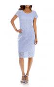 Designer-Spitzenkleid hellblau