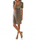 Designer-Spitzenkleid khaki-taupe