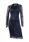 Designer-Spitzenkleid marine