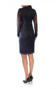 Designer-Spitzenkleid marine
