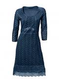 Designer-Spitzenkleid marine