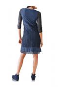 Designer-Spitzenkleid marine