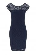 Designer-Spitzenkleid marine
