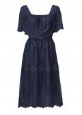 Designer-Spitzenkleid marine