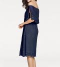 Designer-Spitzenkleid marine