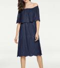 Designer-Spitzenkleid marine