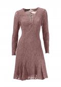 Designer-Spitzenkleid mauve