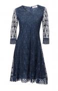 Designer-Spitzenkleid nachtblau