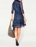Designer-Spitzenkleid nachtblau