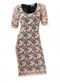 Designer-Spitzenkleid puder-schwarz
