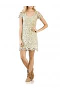 Designer-Spitzenkleid sand