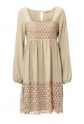 Designer-Spitzenkleid sand