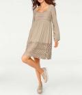 Designer-Spitzenkleid sand