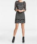 Designer-Spitzenkleid schwarz-creme