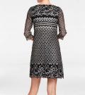 Designer-Spitzenkleid schwarz-creme