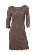 Designer-Spitzenkleid taupe