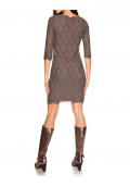 Designer-Spitzenkleid taupe