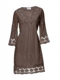 Designer-Spitzenkleid taupe