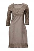 Designer-Spitzenkleid taupe
