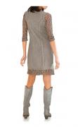 Designer-Spitzenkleid taupe