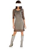 Designer-Spitzenkleid taupe