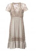 Designer-Spitzenkleid taupe