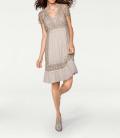 Designer-Spitzenkleid taupe