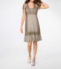 Designer-Spitzenkleid taupe