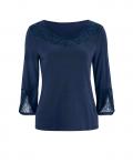 Designer-Spitzenshirt dunkelblau