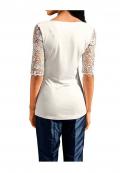 Designer-Spitzenshirt ecru