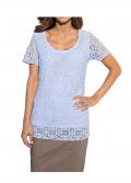 Designer-Spitzenshirt hellblau