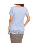 Designer-Spitzenshirt hellblau