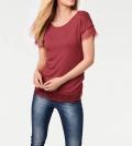 Designer-Spitzenshirt himbeere