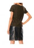 Designer-Spitzenshirt khaki