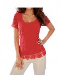 Designer-Spitzenshirt koralle