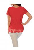 Designer-Spitzenshirt koralle