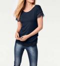 Designer-Spitzenshirt marine
