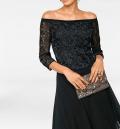 Designer-Spitzenshirt mit Pailletten schwarz