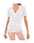 Designer-Spitzenshirt offwhite