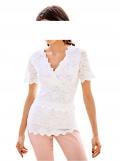 Designer-Spitzenshirt offwhite