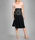Designer-Spitzenshirt rosé-schwarz