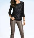 Designer-Spitzenshirt schwarz