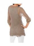 Designer-Spitzenshirt taupe