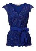 Designer-Spitzentop royalblau